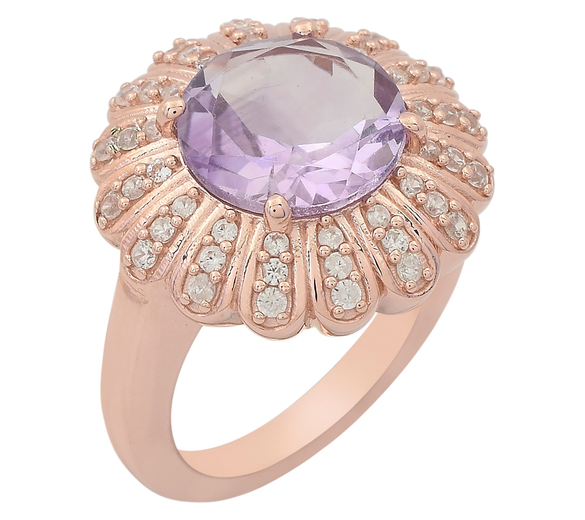 Affinity Gems Multi-Gemstone Floral Cocktail Ring, 14K Plated
