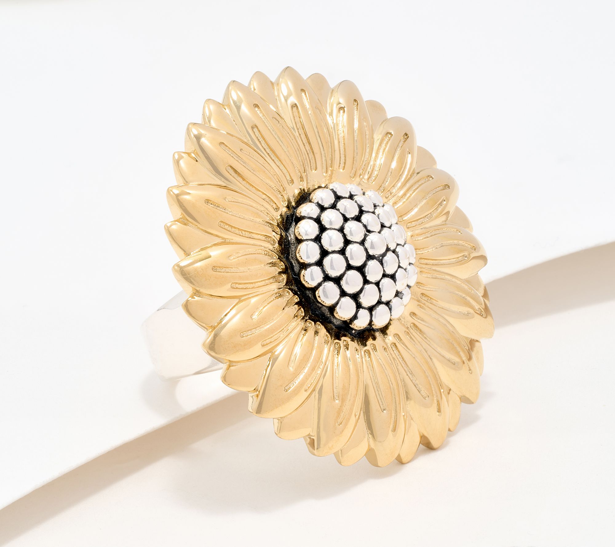 Christian James by Scott Grimes Two-tone Floral Bold Sunflower Ring
