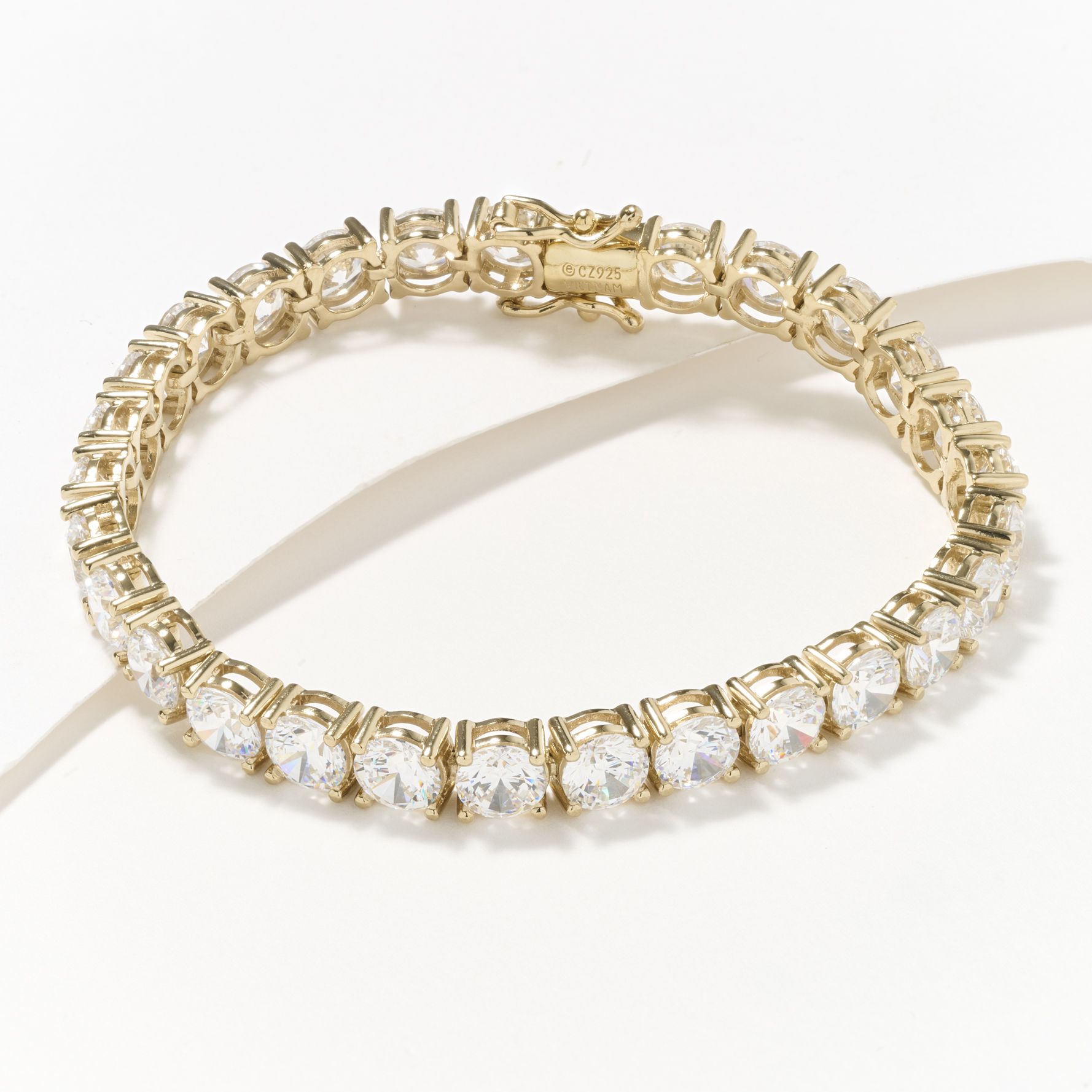 Diamonique Classics 6mm Round Magnetic Clasp Tennis Bracelet