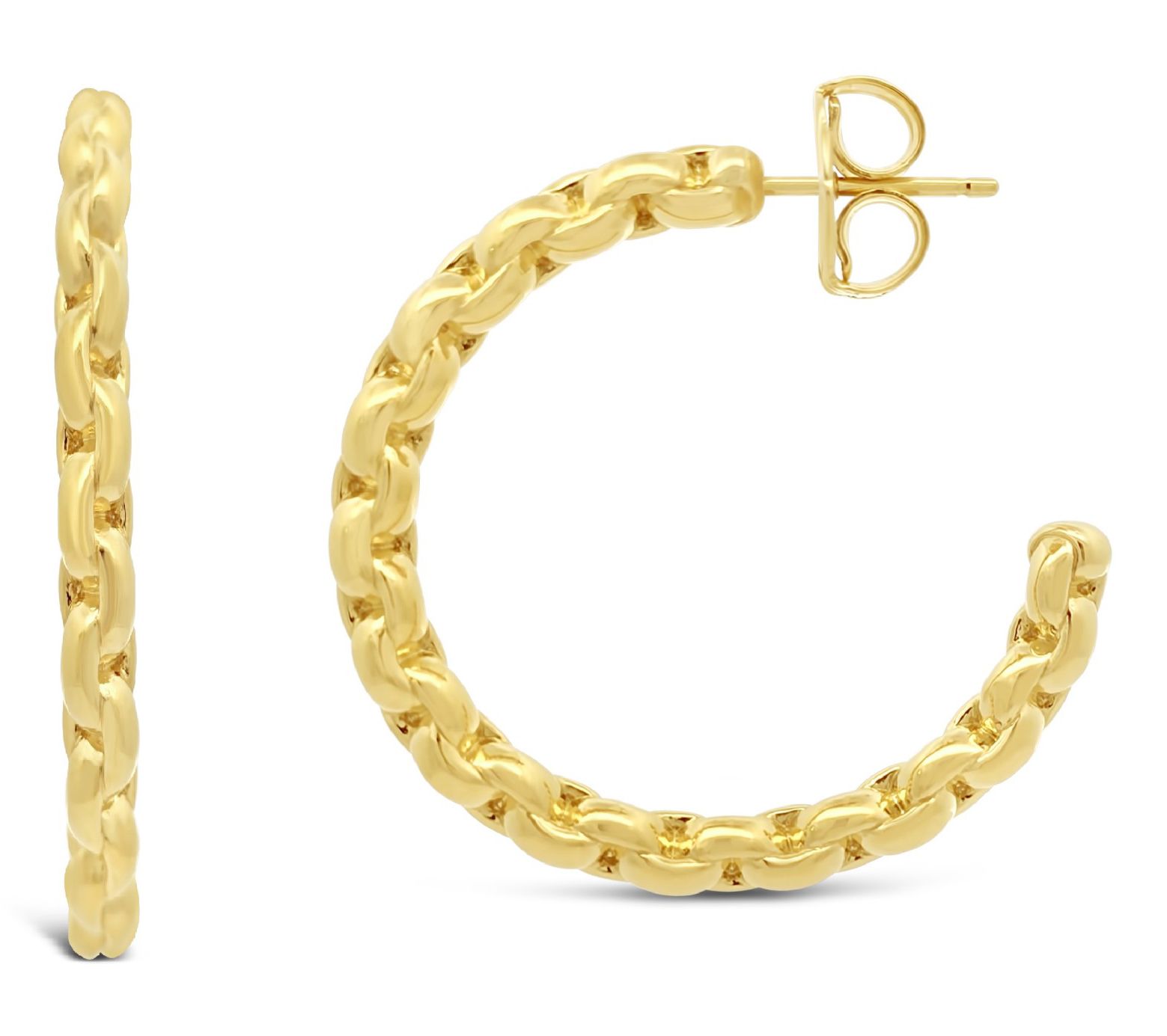 Tiffany Kay Studio 14K Gold Clad Purl Knit HoopEarrings