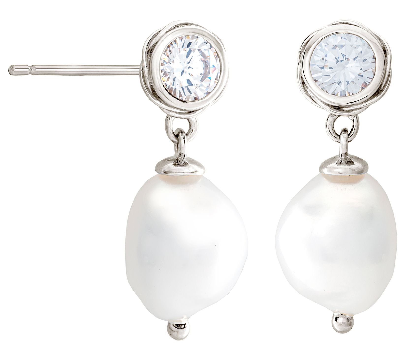 XO TACORI Lab Grown Diamond 1 cttw Cultured Pearl Earrings