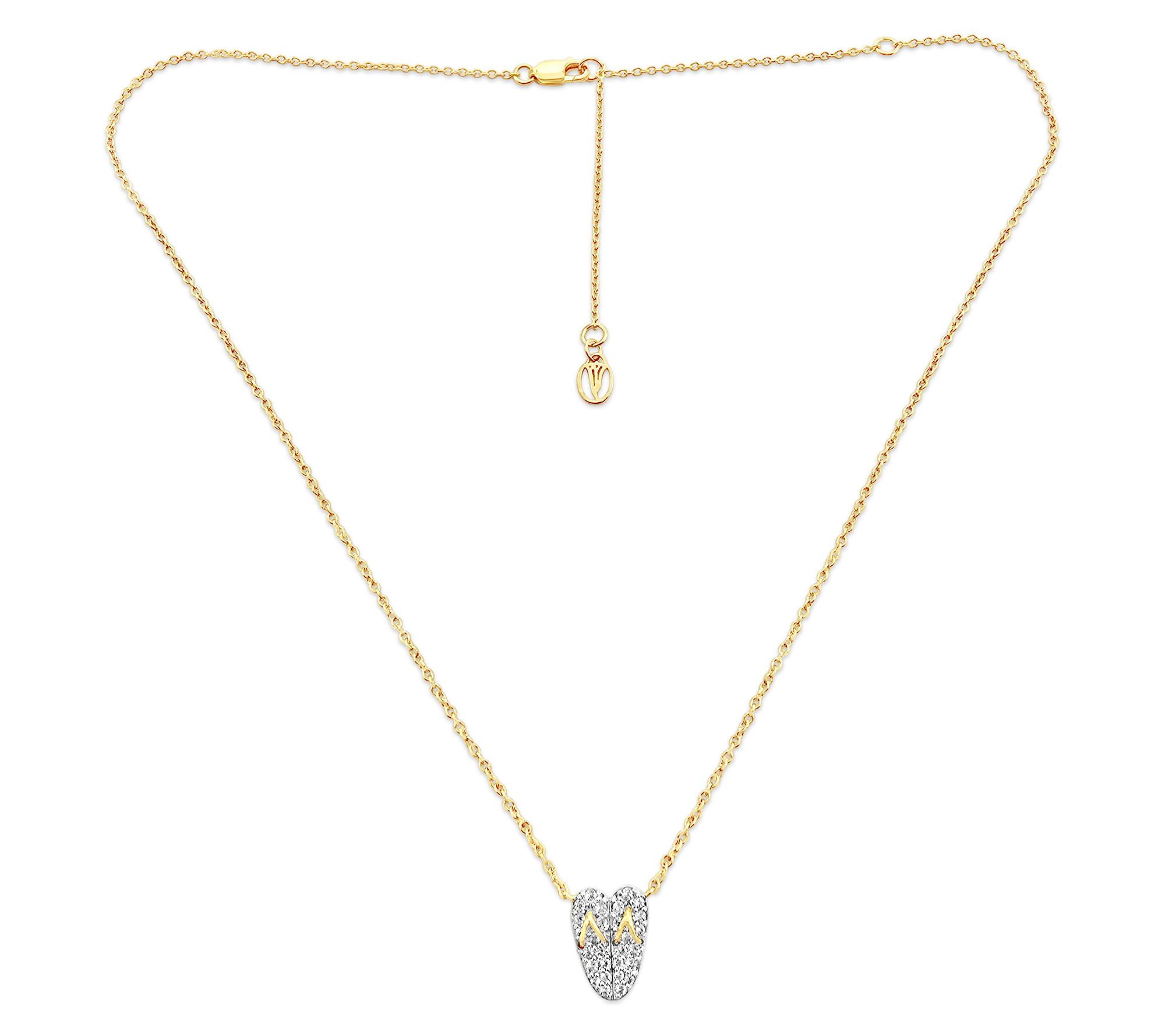 アクセサリー VTOPIA GIVEN HEART NECKLACE Multi-Diamond Heart Halo Necklace 1/5 ct tw Sterling Silver