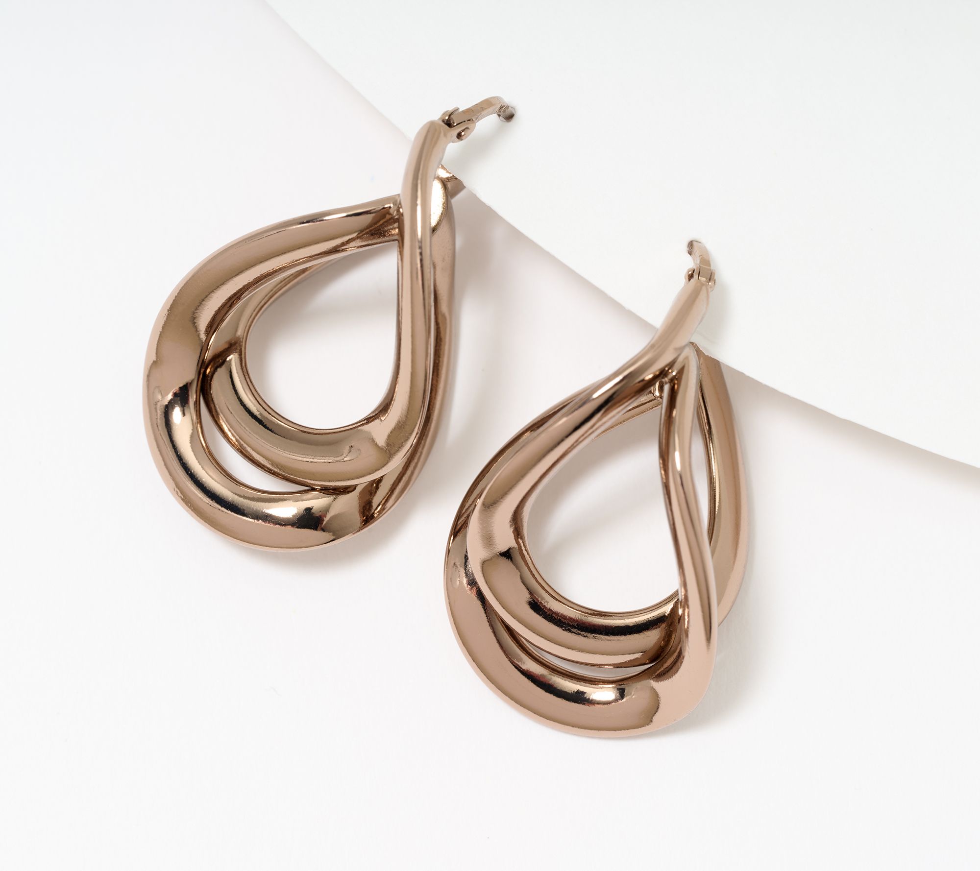 David Markstein Bronze Double Wave Hoop Earrings