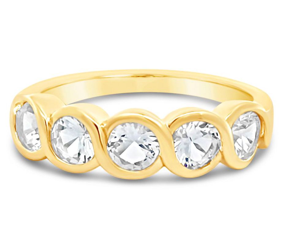 Ariva 18K Gold Clad White Topaz Fionna Ring