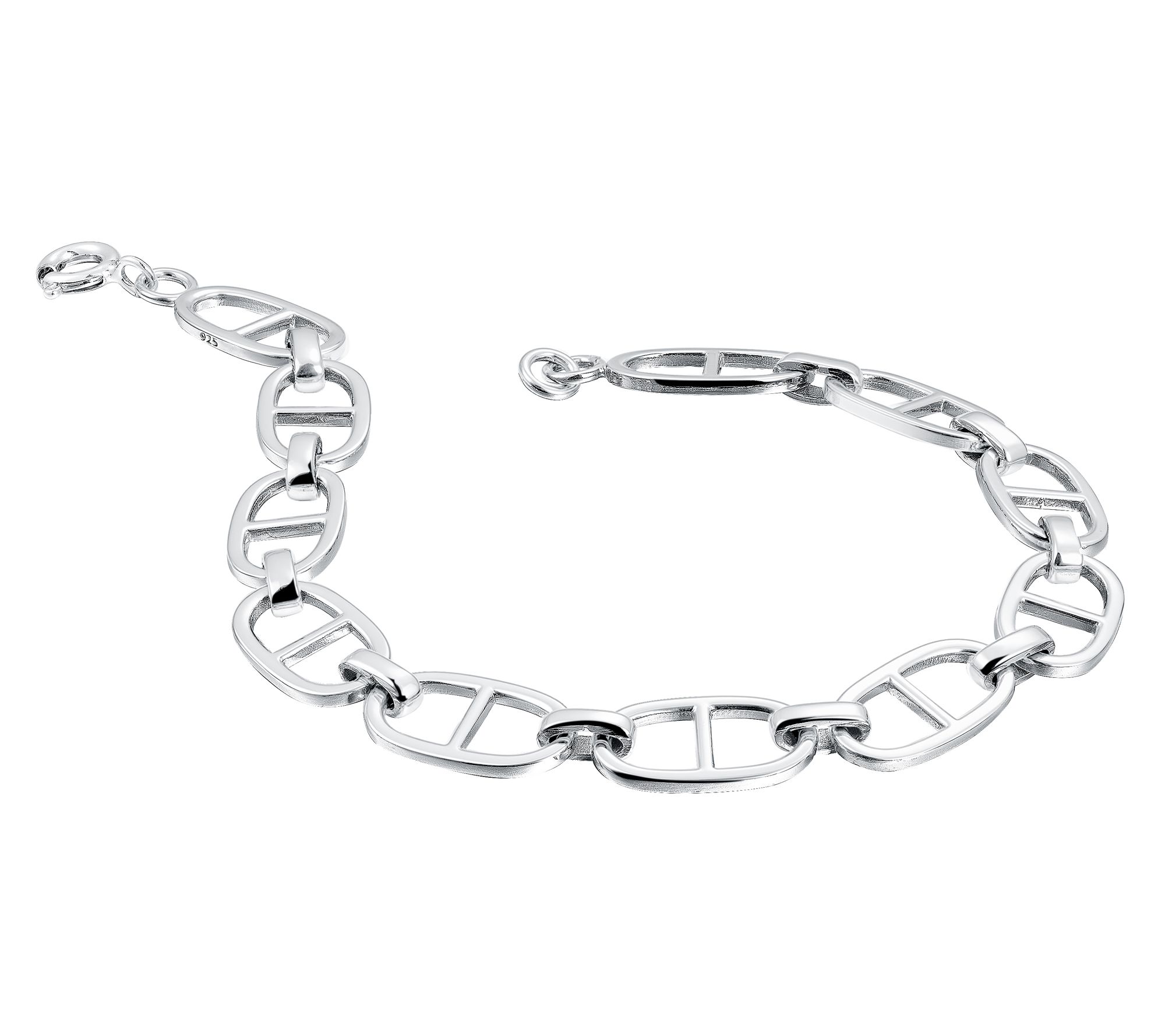 Silver Style Mariner Link Bracelet, Sterling