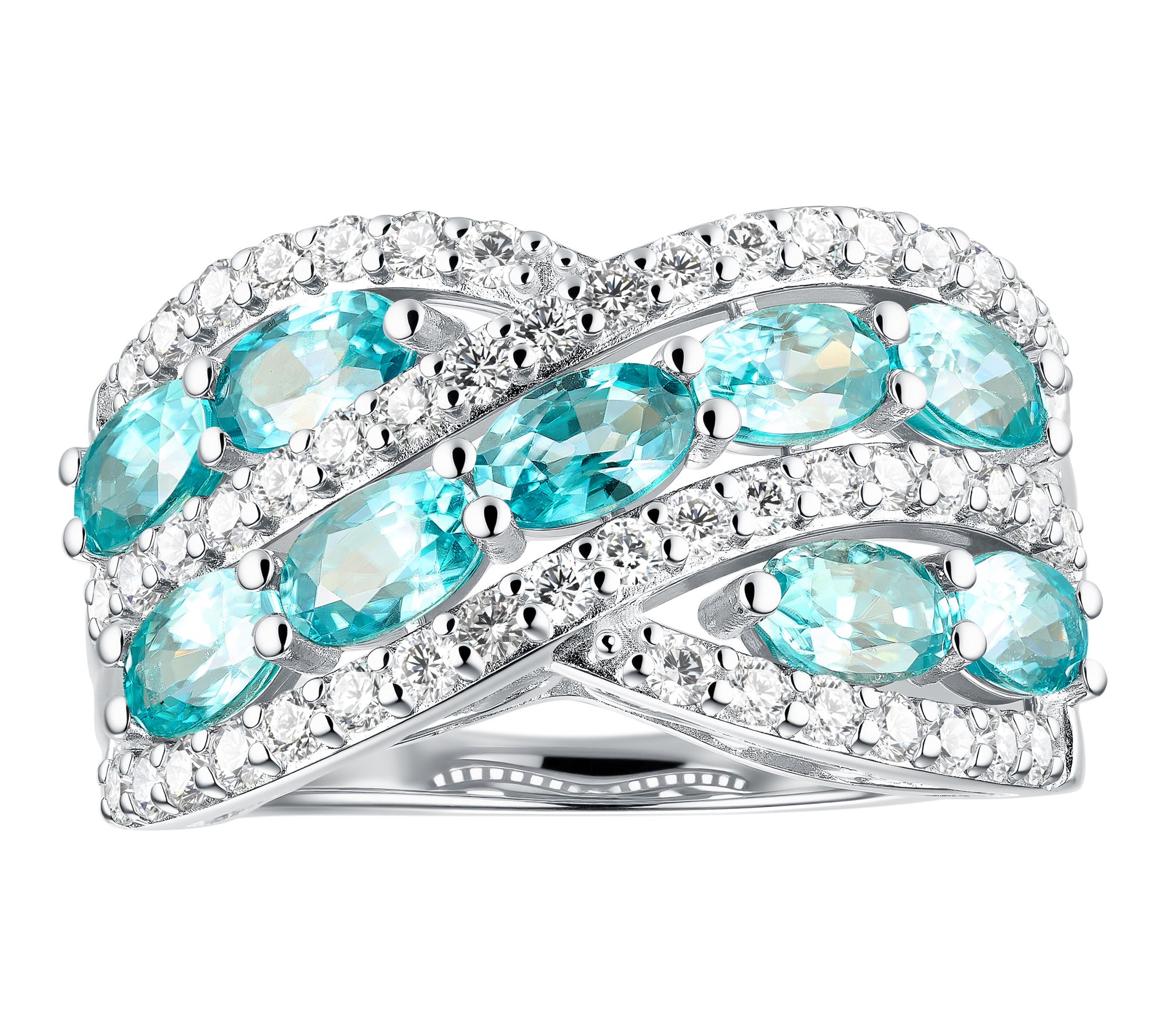 Affinity Gems Multi-Gemstone Highway Ring, Sterling Silver