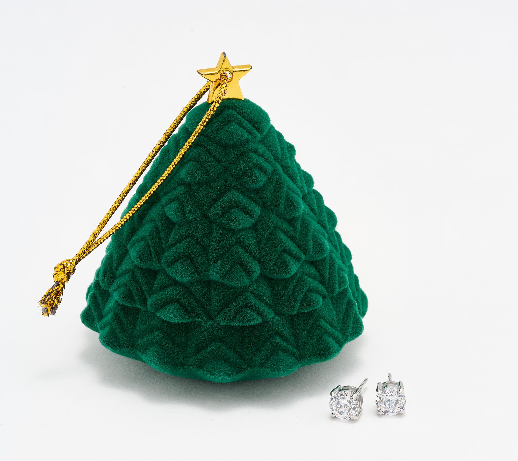 Steel by Diamonique 100 Facet Stud Earrings with Tree Box