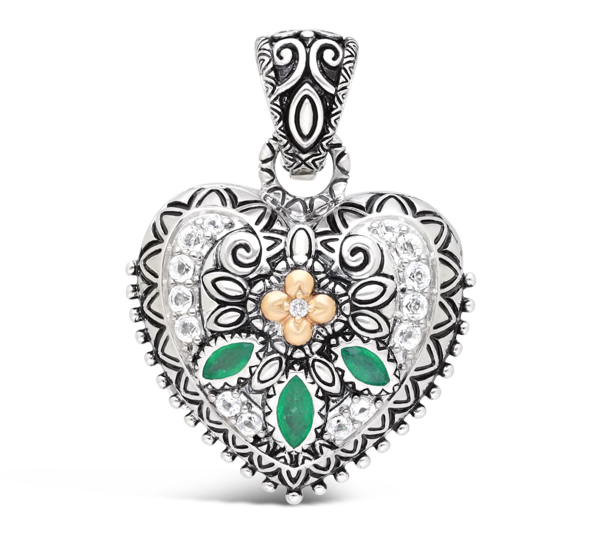 Barbara Bixby Sterling Silver & 18K Gemstone Heart Locket