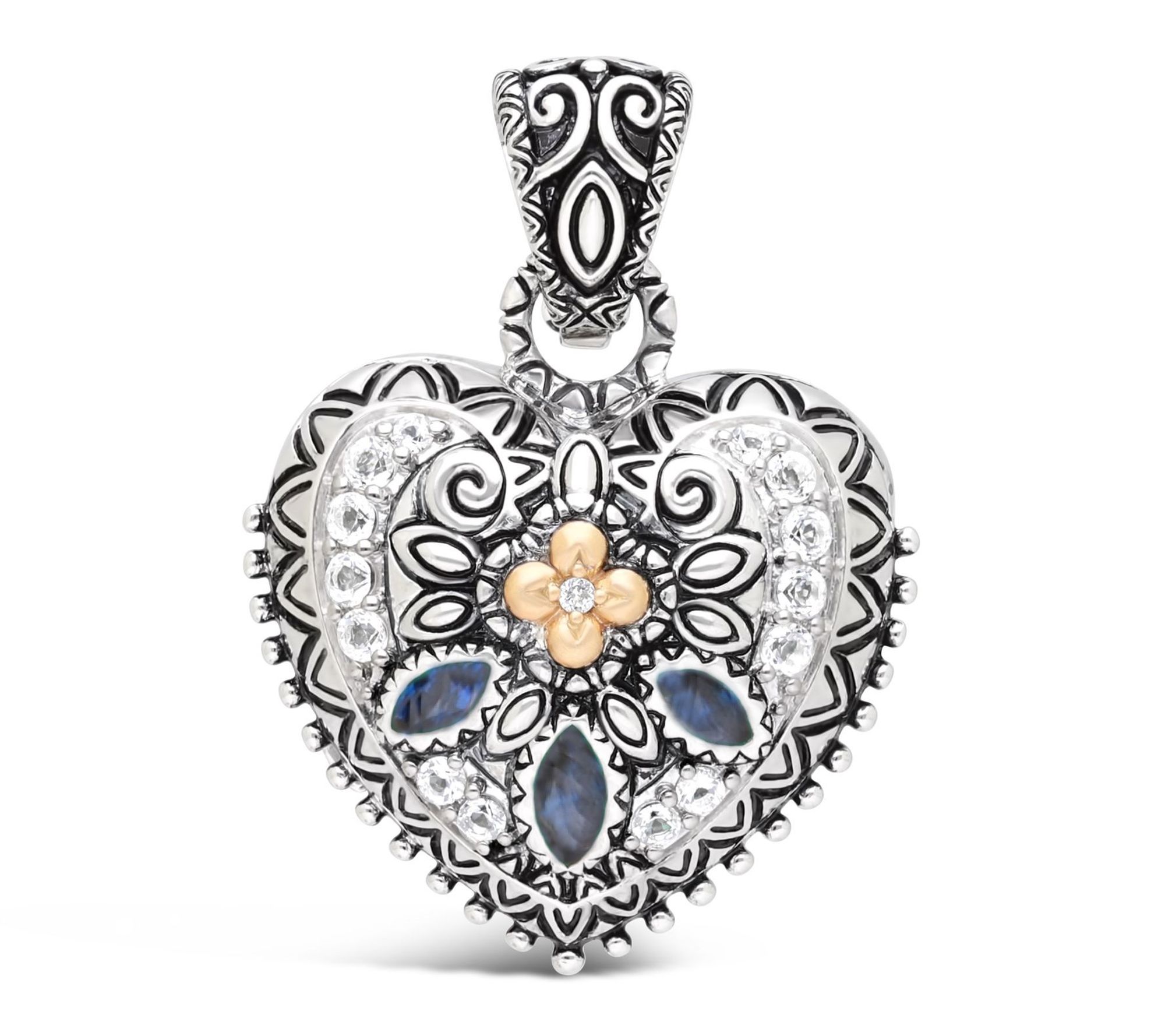 Barbara Bixby Sterling Silver & 18K Gemstone Heart Locket