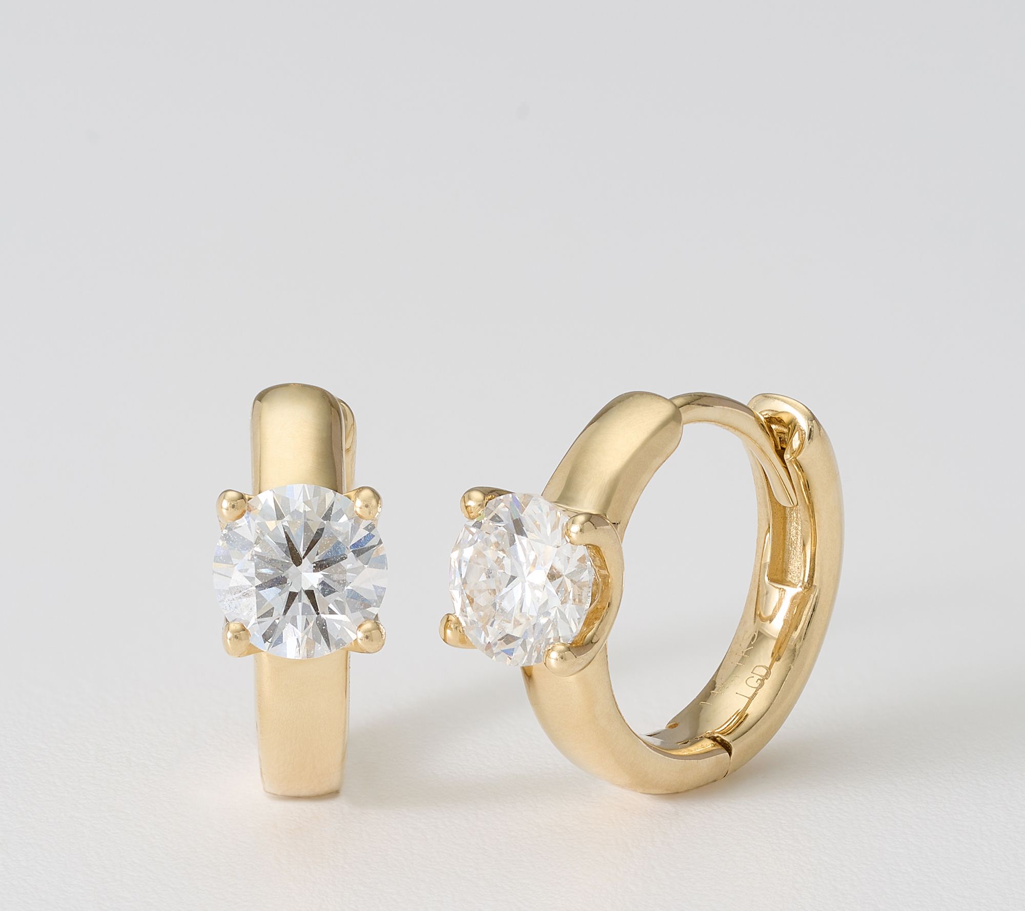 Effy 14K Gold Lab Grown Diamond Hoop Earrings