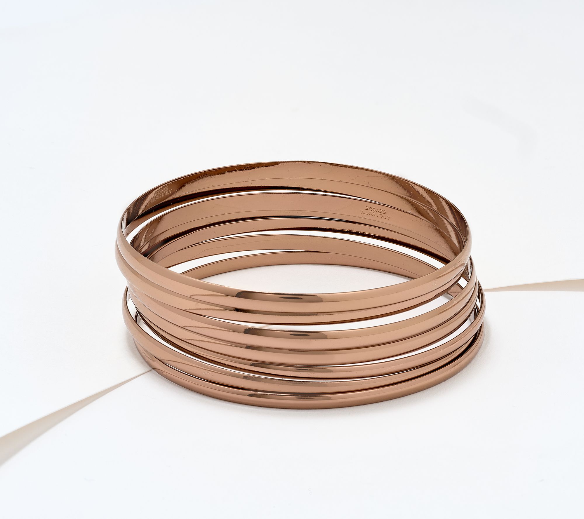 "As Is" David Markstein Premiere Bronze Set/7 Luxe Slip On Bangles