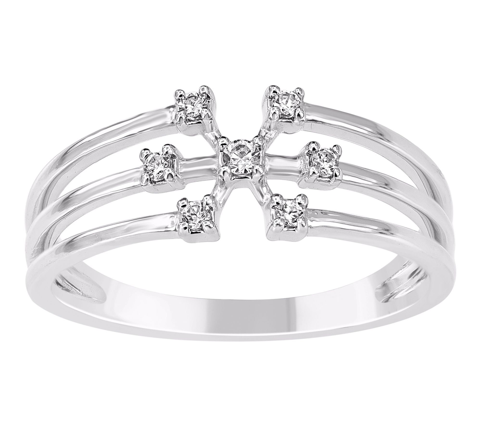 Accents by Affinity Diamond Snowflake Ring, Sterling Silver
