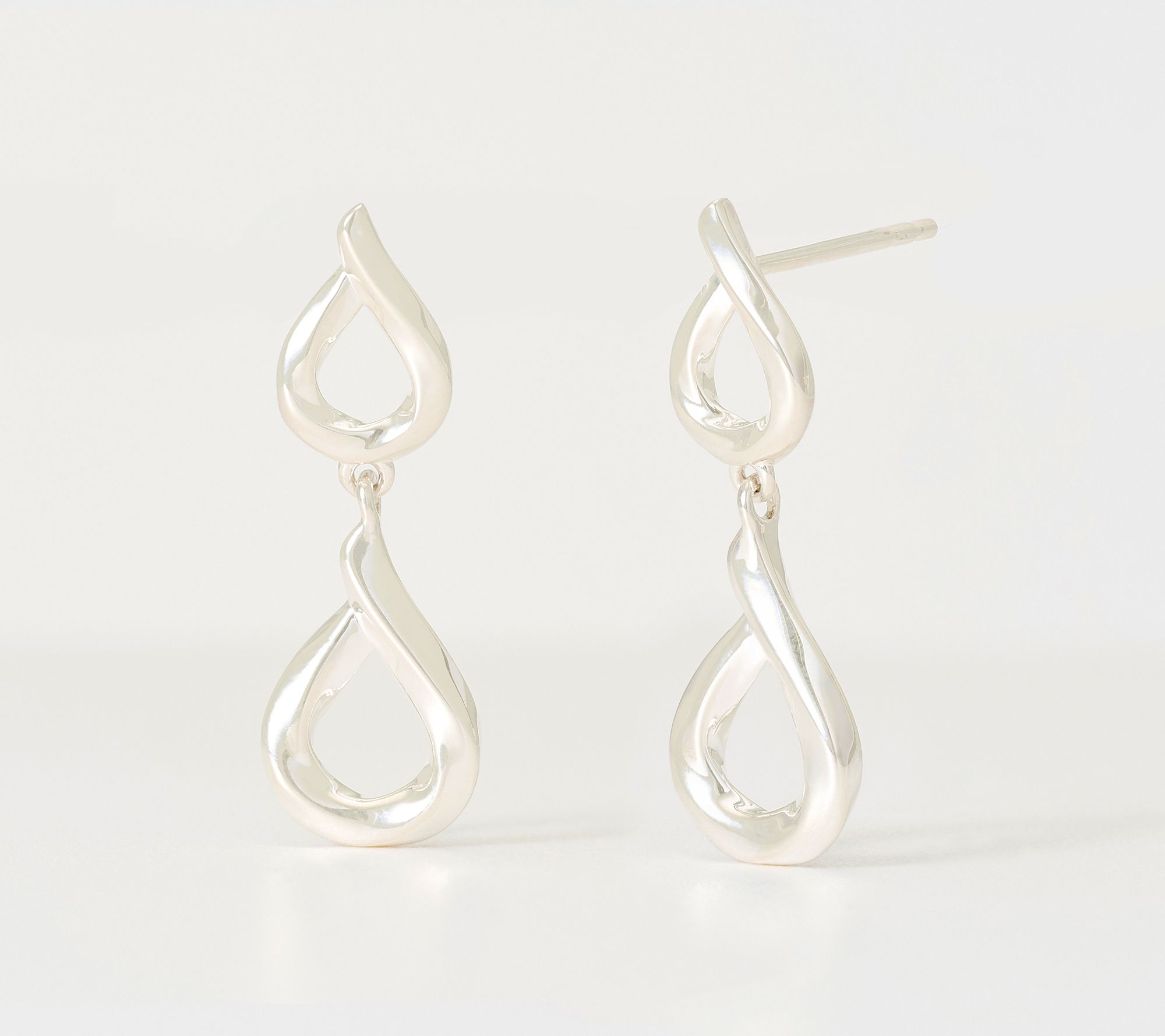 Christian James by Scott Grimes Sterling 1-1/8" Ripple Droplet Earrings