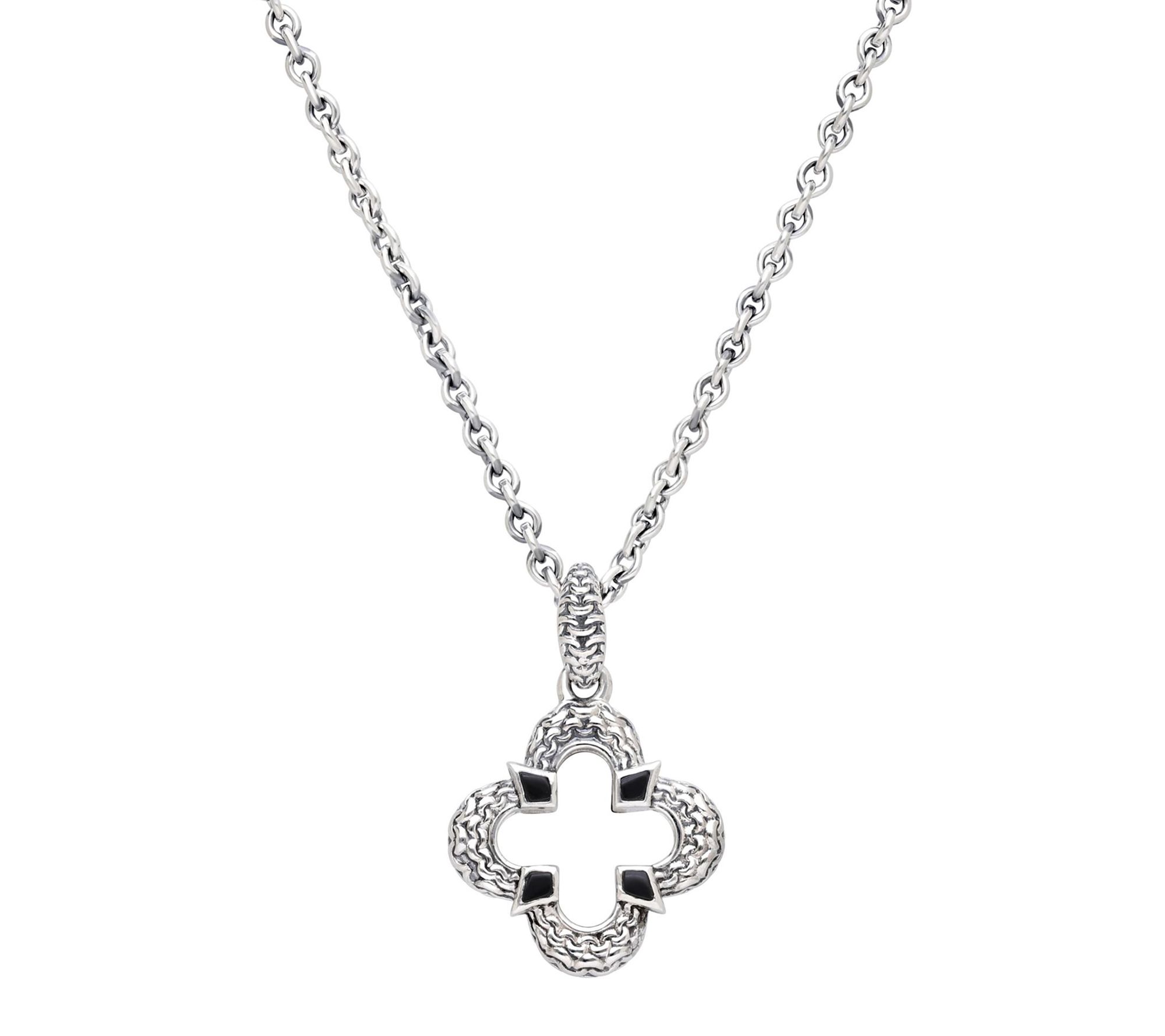 Tiffany Kay Studio Sterling Onyx Clover Pendantw/ Chain