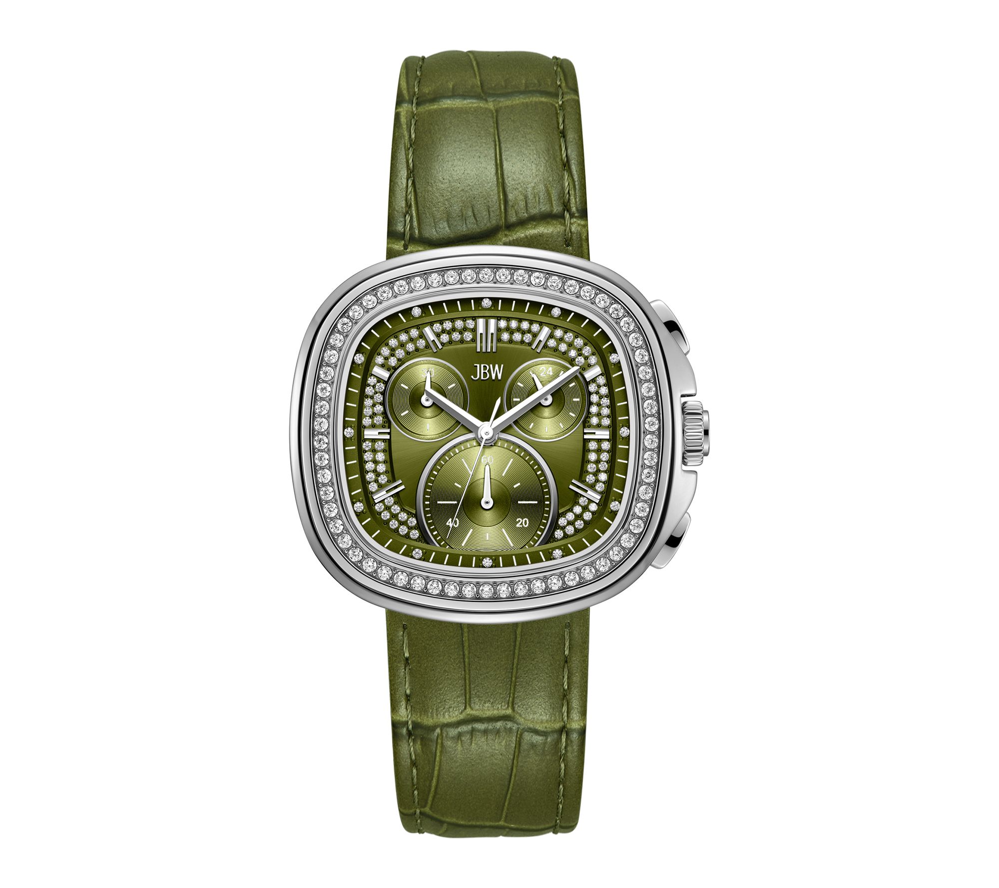 JBW Men's Coast Stainless Steel Crystal Green Strap Watch