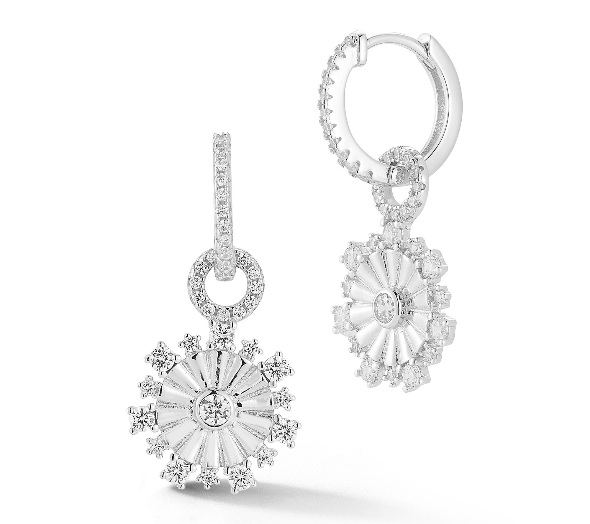 Rachel Zoe Sun Charm Hoop Earrings, Sterling Silver