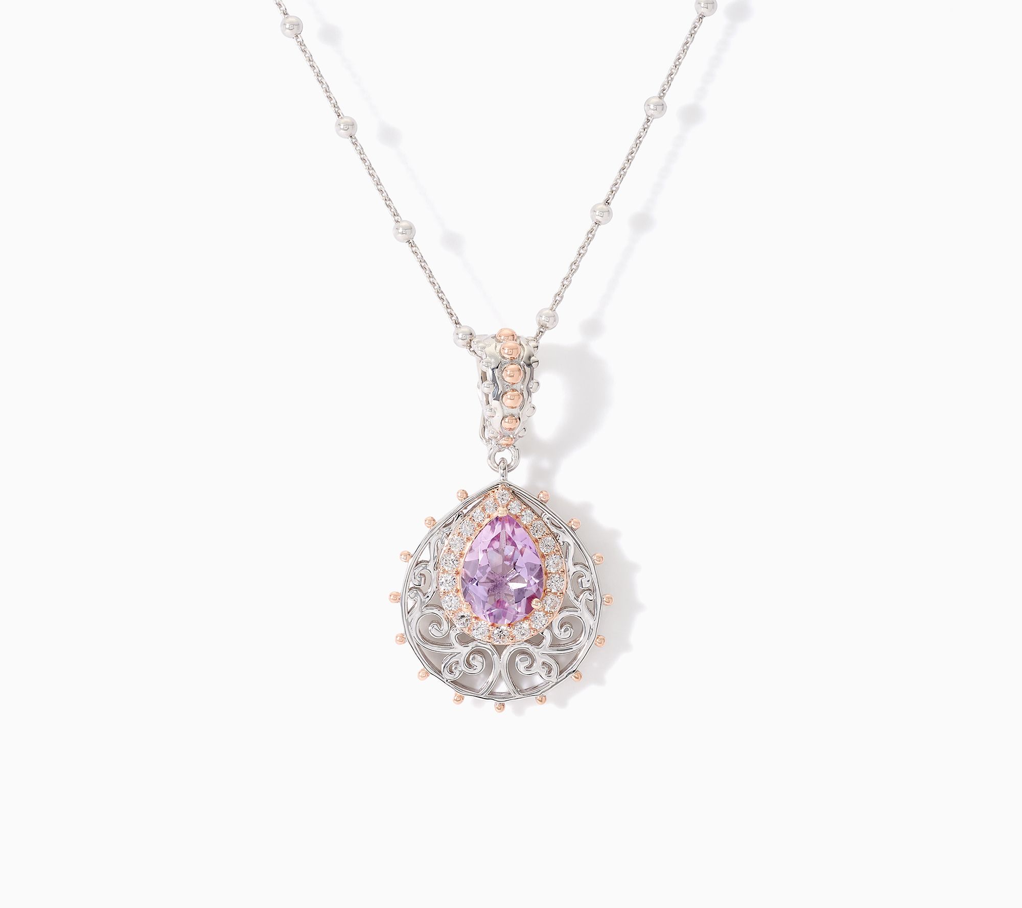 Dallas Prince Sterling Silver Amethyst Pendant Necklace