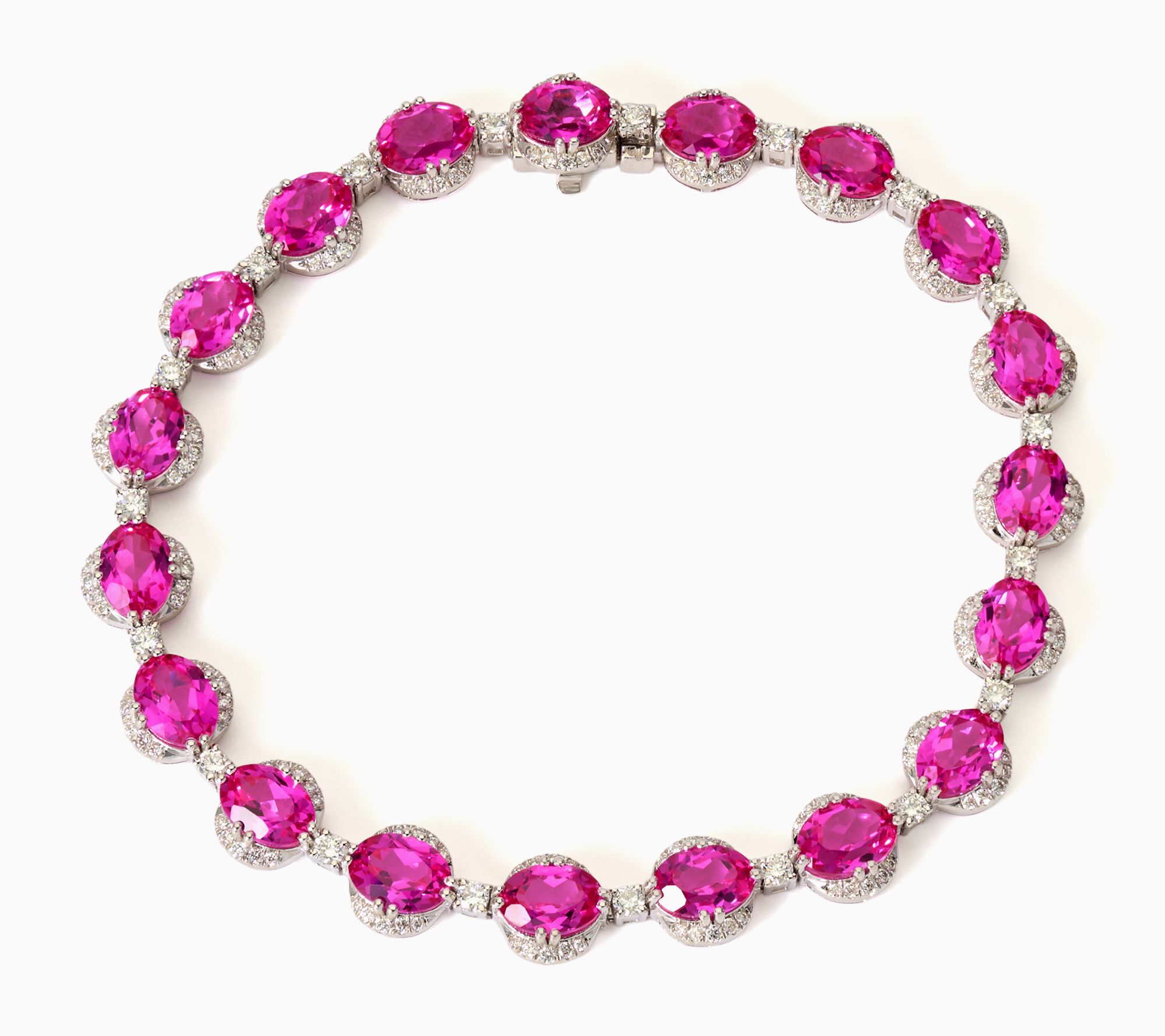 Gemistry Lab Grown Gemstone & Diamond Tennis Bracelet, Sterl