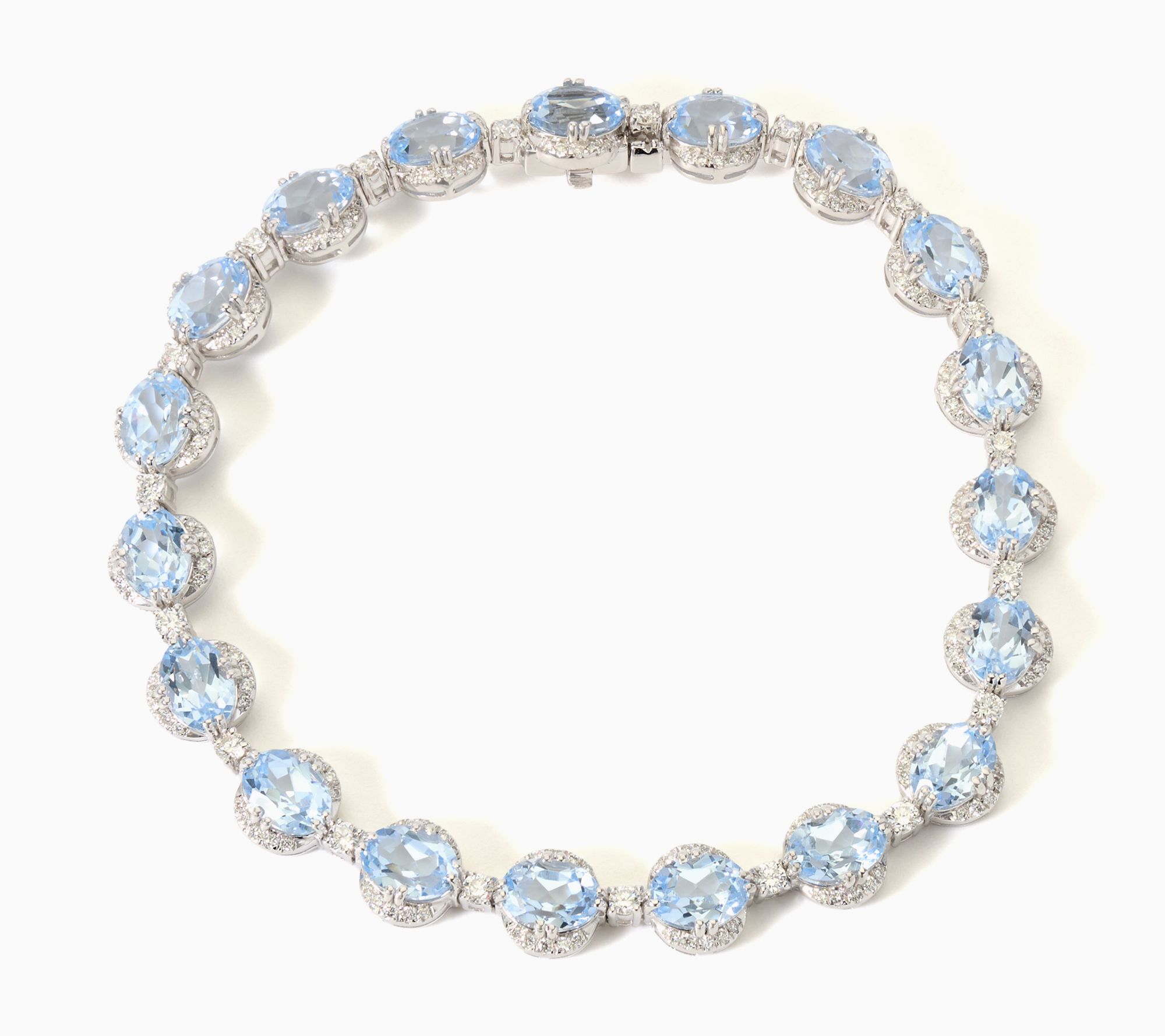 Gemistry Lab Grown Gemstone & Diamond Tennis Bracelet, Sterl