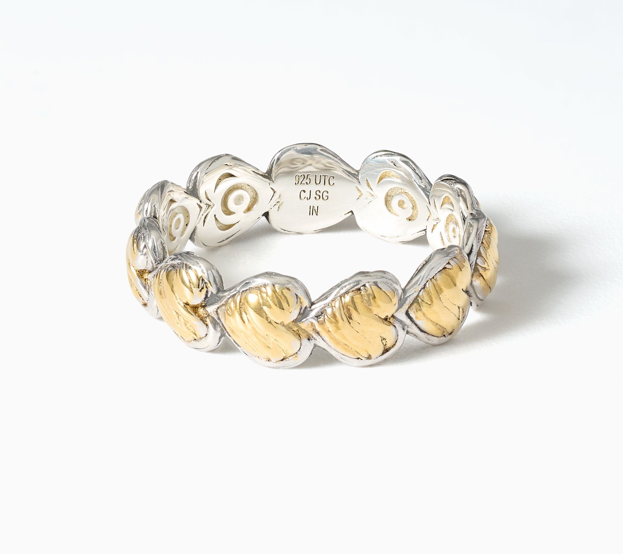 Christian James by Scott Grimes Two-tone Ripple Heart Eternity Ring