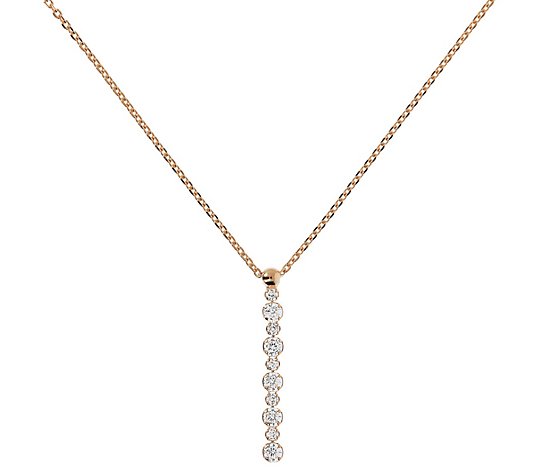 Diamonique 1 cttw Linear Drop Necklace, Sterling