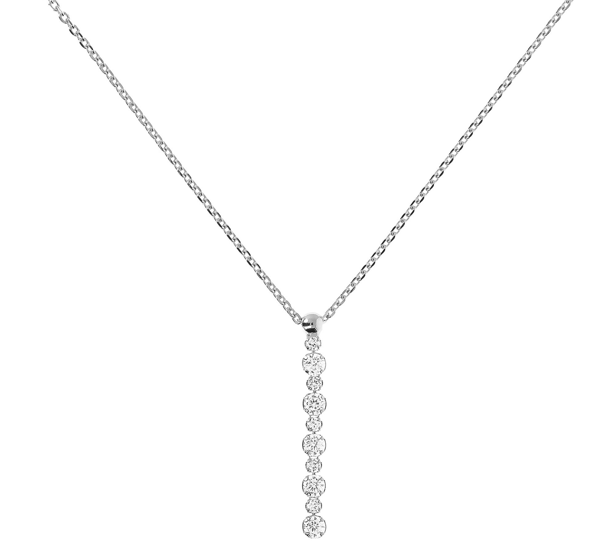 Diamonique 1 cttw Linear Drop Necklace, Sterling
