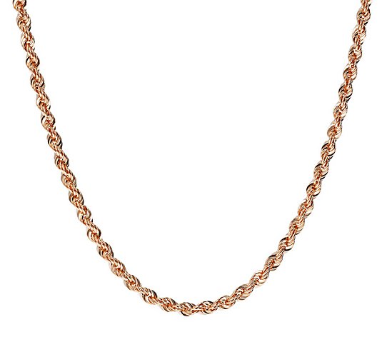 Italian Gold 24" Rope Chain Necklace, 14K 8.0g
