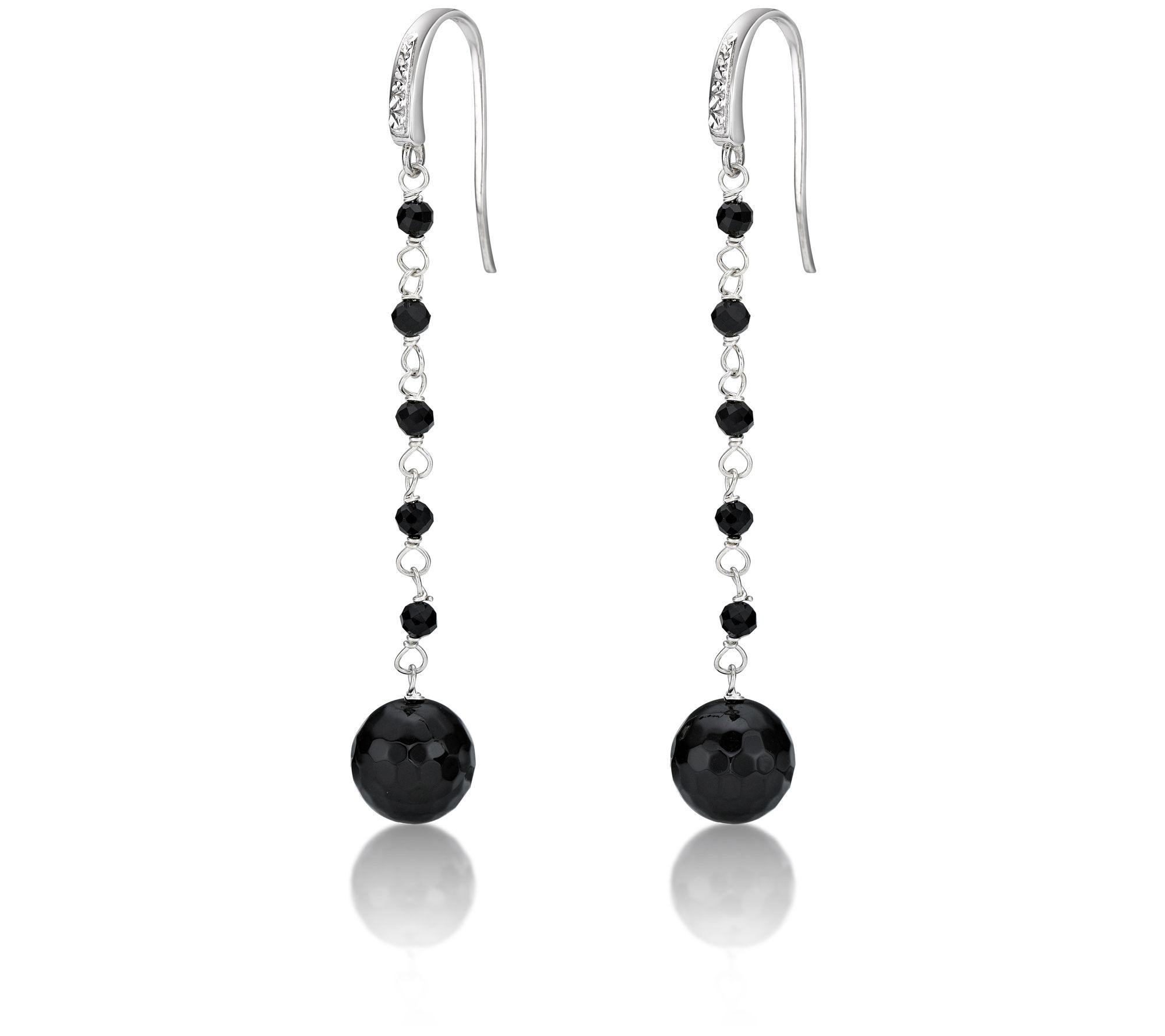 Alkeme Sterling Silver Black Onyx & SpinelDangle Earrings - QVC.com