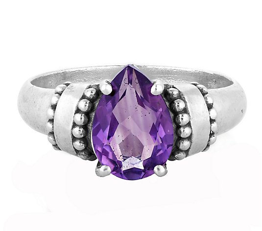 Or Paz Sterling Silver 1.70 cttw Amethyst Cocktail Ring