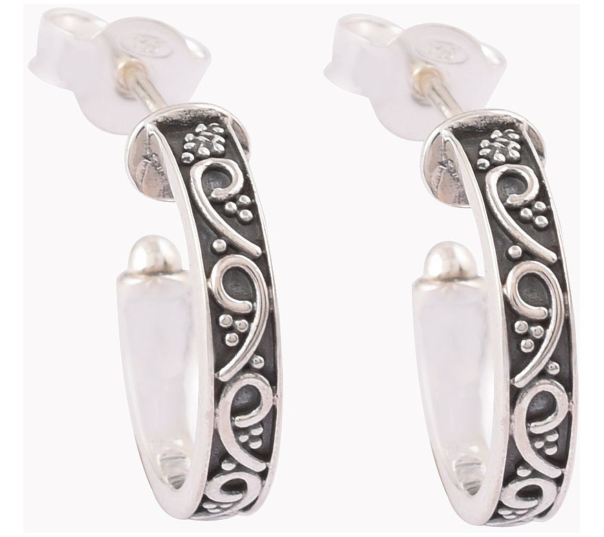 Artisan Crafted Sterling Silver 5/8" Hoop Earrings