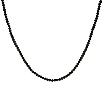 JAI 18" Sterling Silver Black Spinel Bead Necklace - J346292