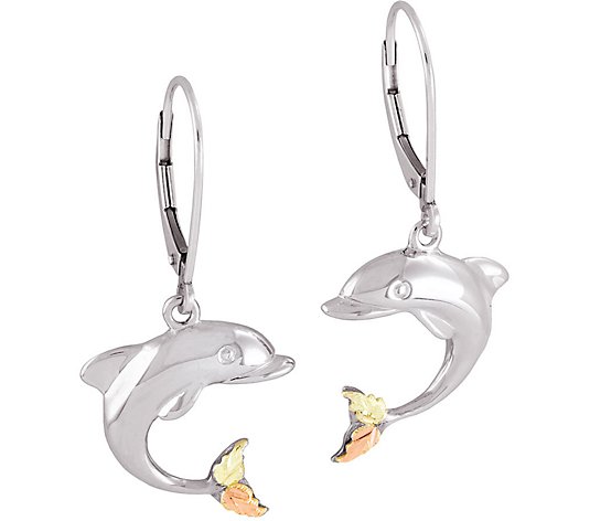 Black Hills Dolphin Earrings Sterling/12K Gold