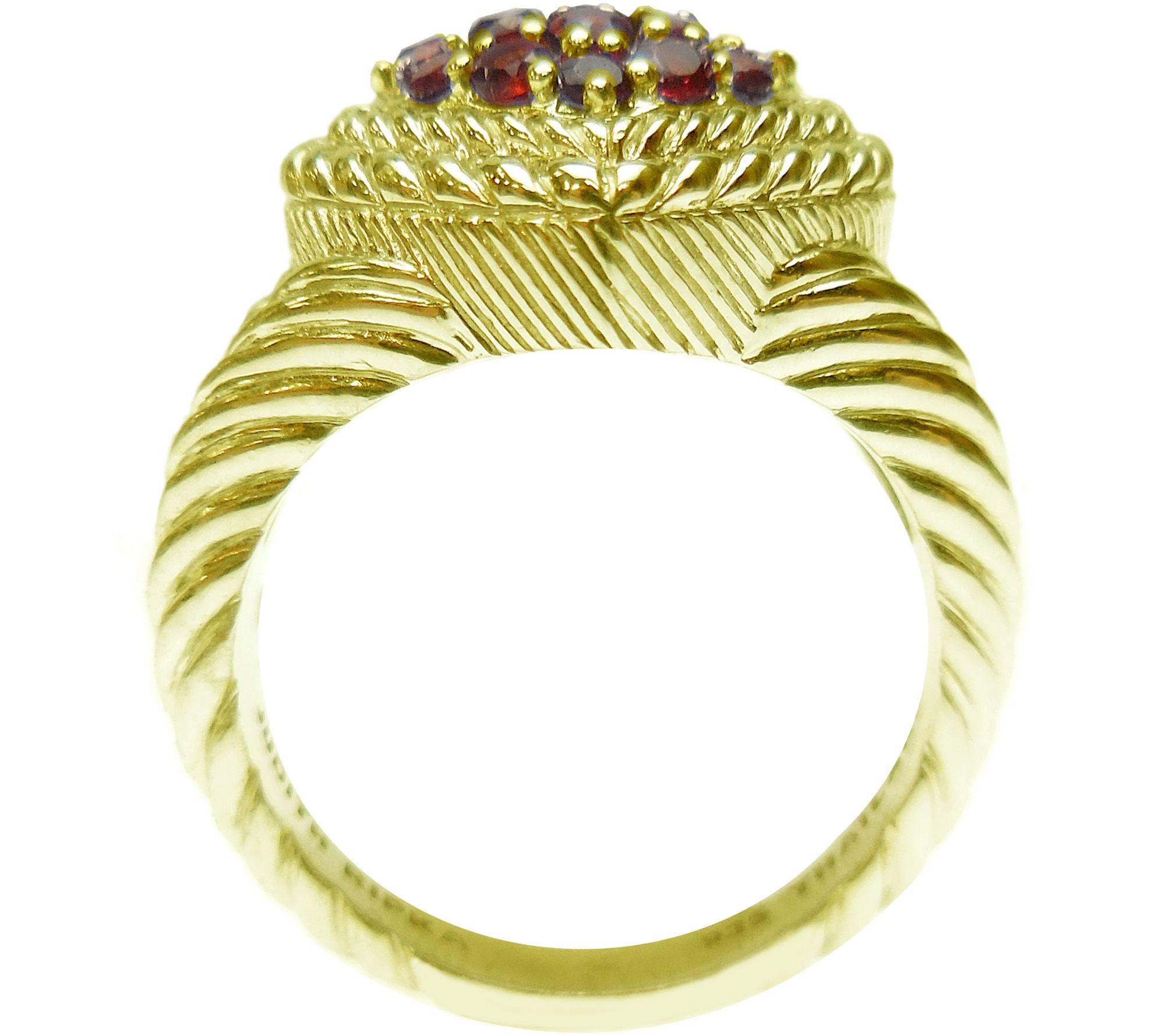Judith Ripka 14K Clad Pave' 0.60 cttw Ruby Heart Ring - QVC.com
