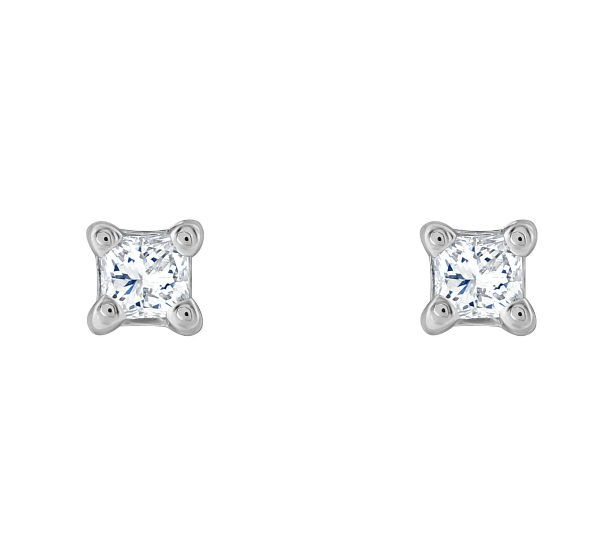 Affinity 14K 1/10 cttw Princess-Cut Diamond Stud Earrings