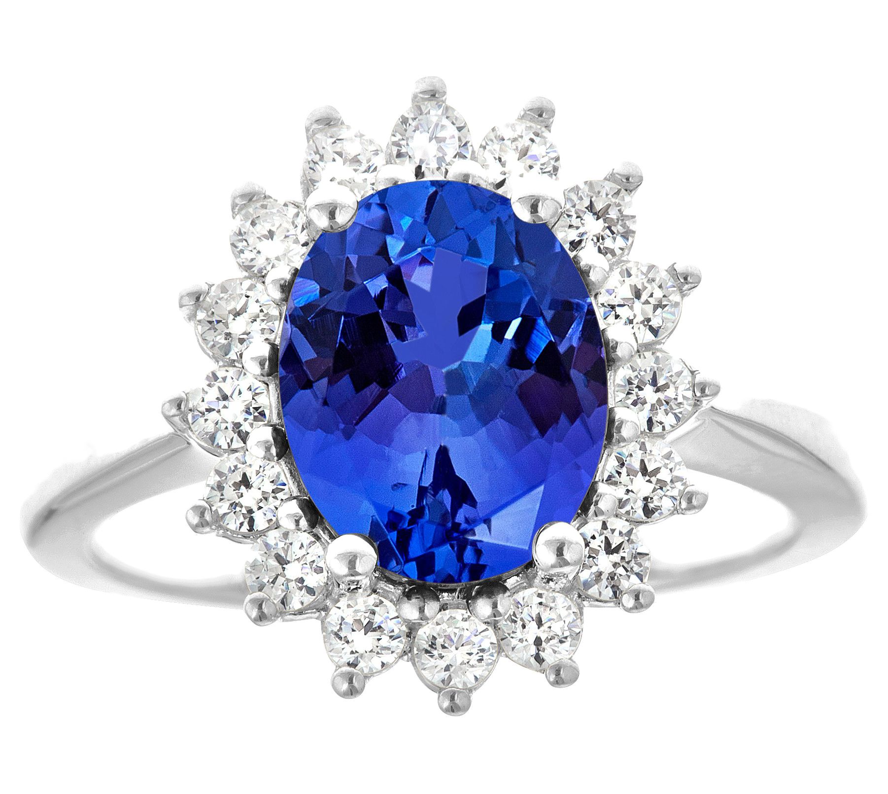 Affinity Gems 14K Gold 2.40 cttw Oval Tanzanite Halo Ring - QVC.com