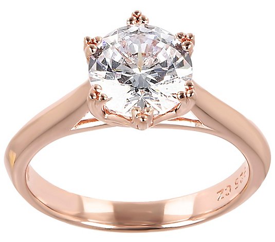 Diamonique 1.90 cttw Round Solitaire Ring, Ster ling Silver