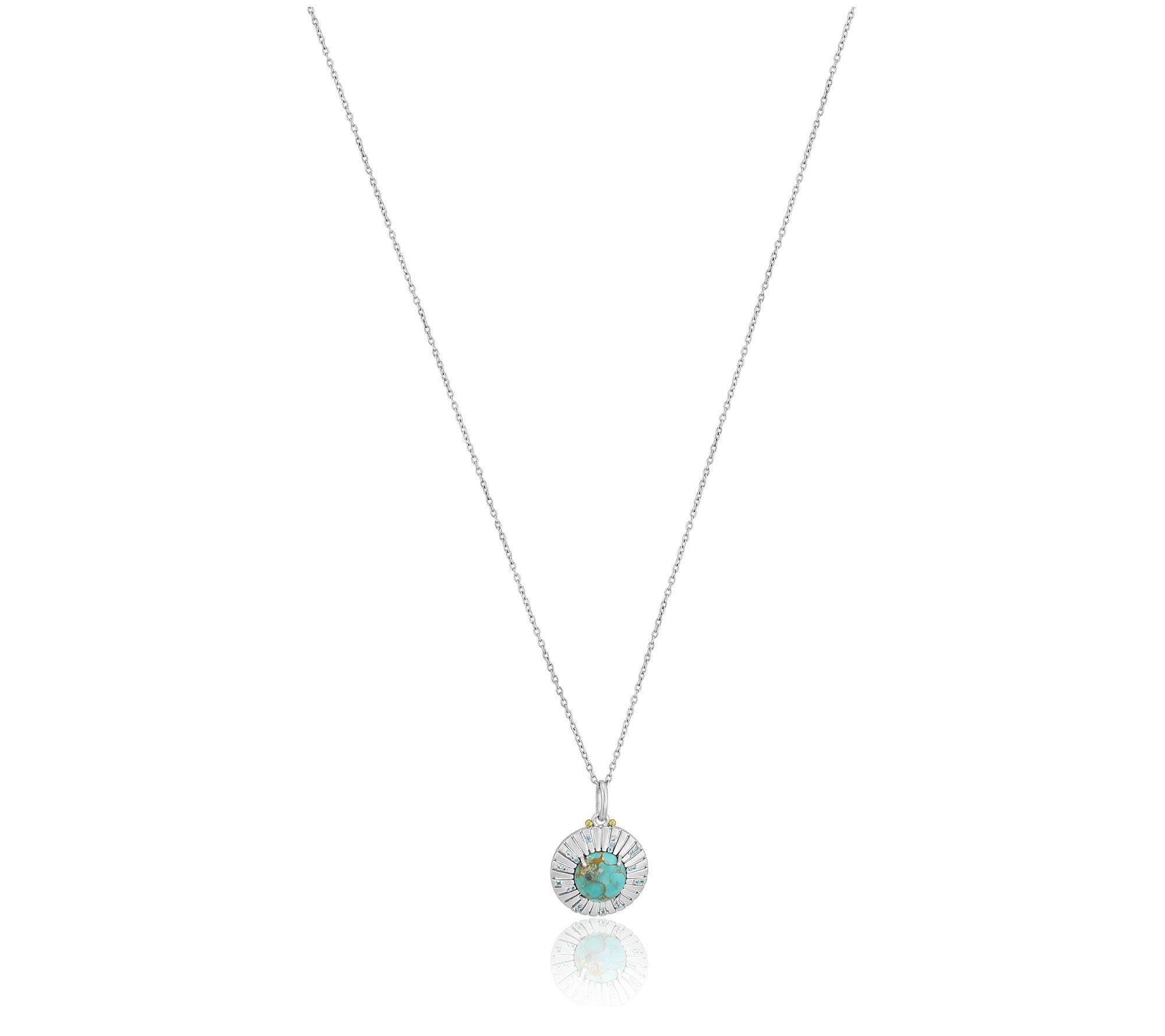 Generation Gems Multi-Gemstone Sunray Pendant w/ Chain