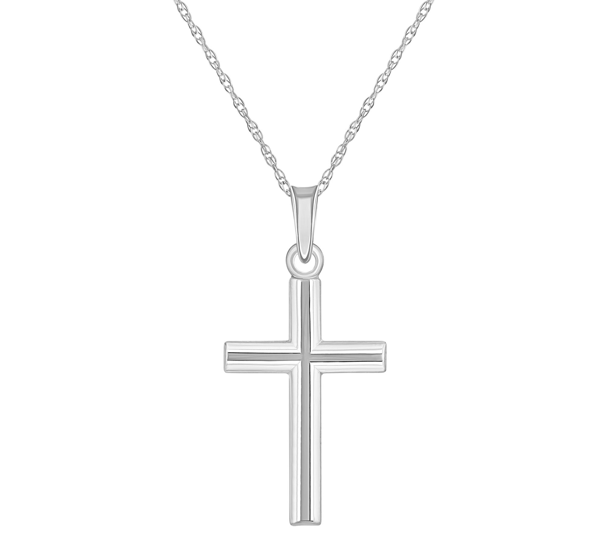 14K Gold 3/4" Cross Pendant w/ Chain