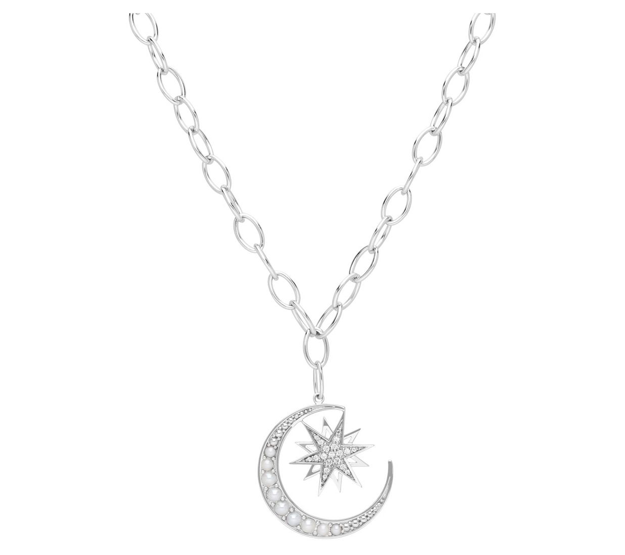Ariva Sterling Diamonique & Cultured Pearl Celestial Necklace