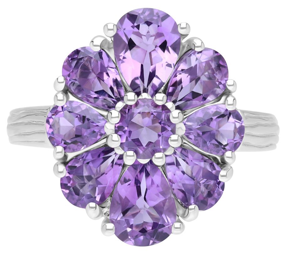 Ariva Sterling Silver Amethyst Sabrina Ring
