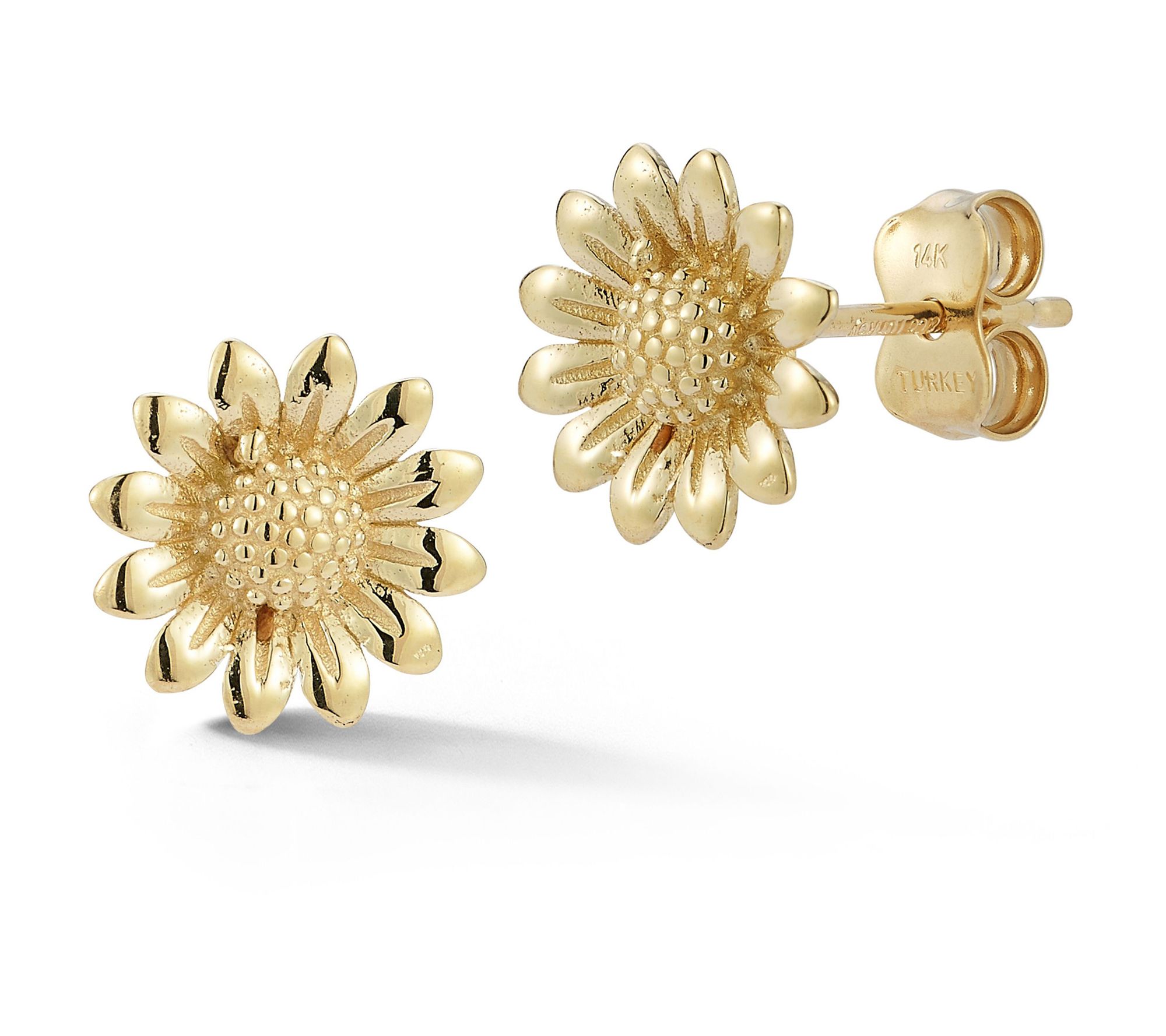 Luminosa Gold Sunflower Stud Earrings, 14K