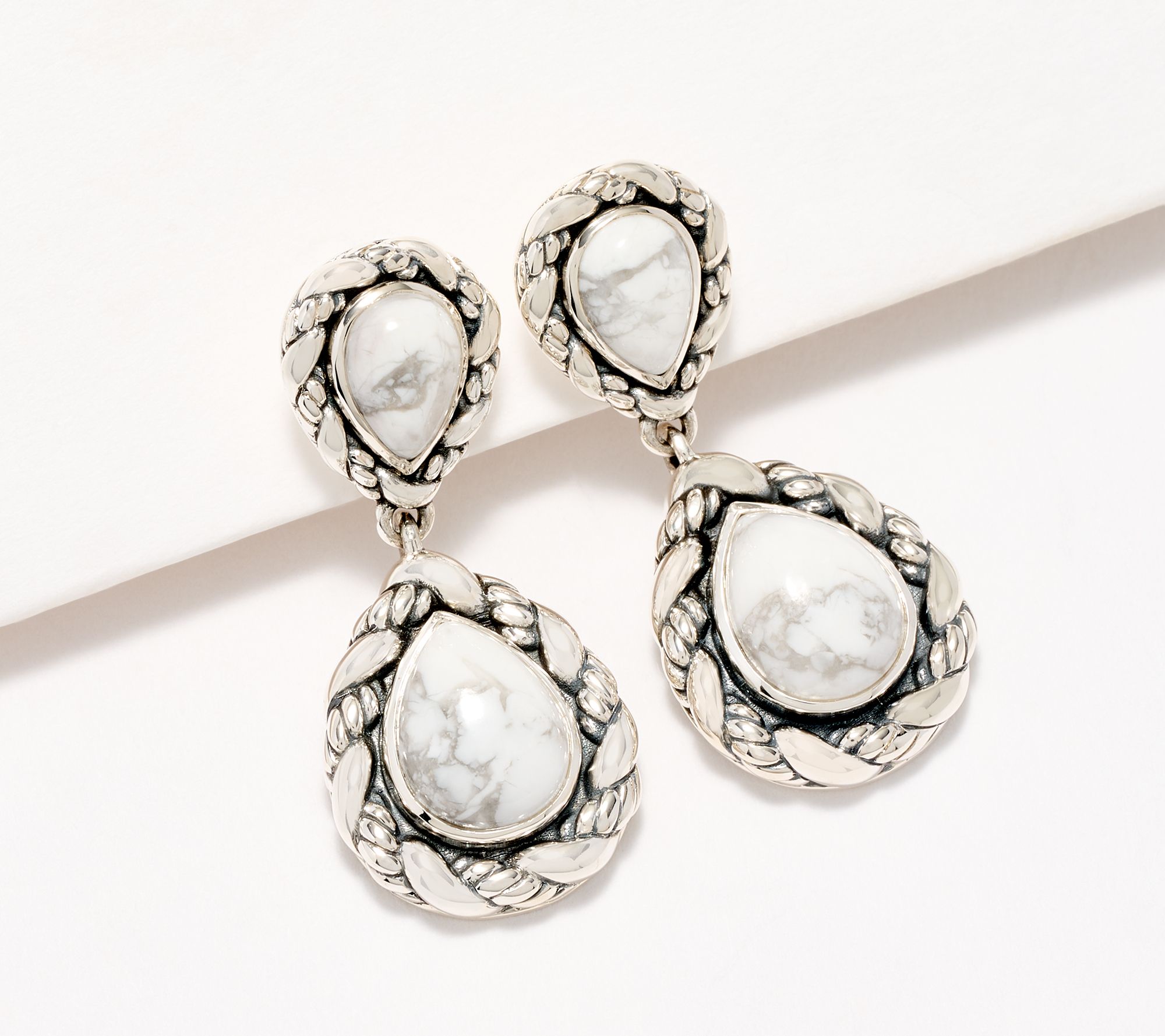 JAI Sterling Silver Sukhothai Pear-Shaped Gem Earrings