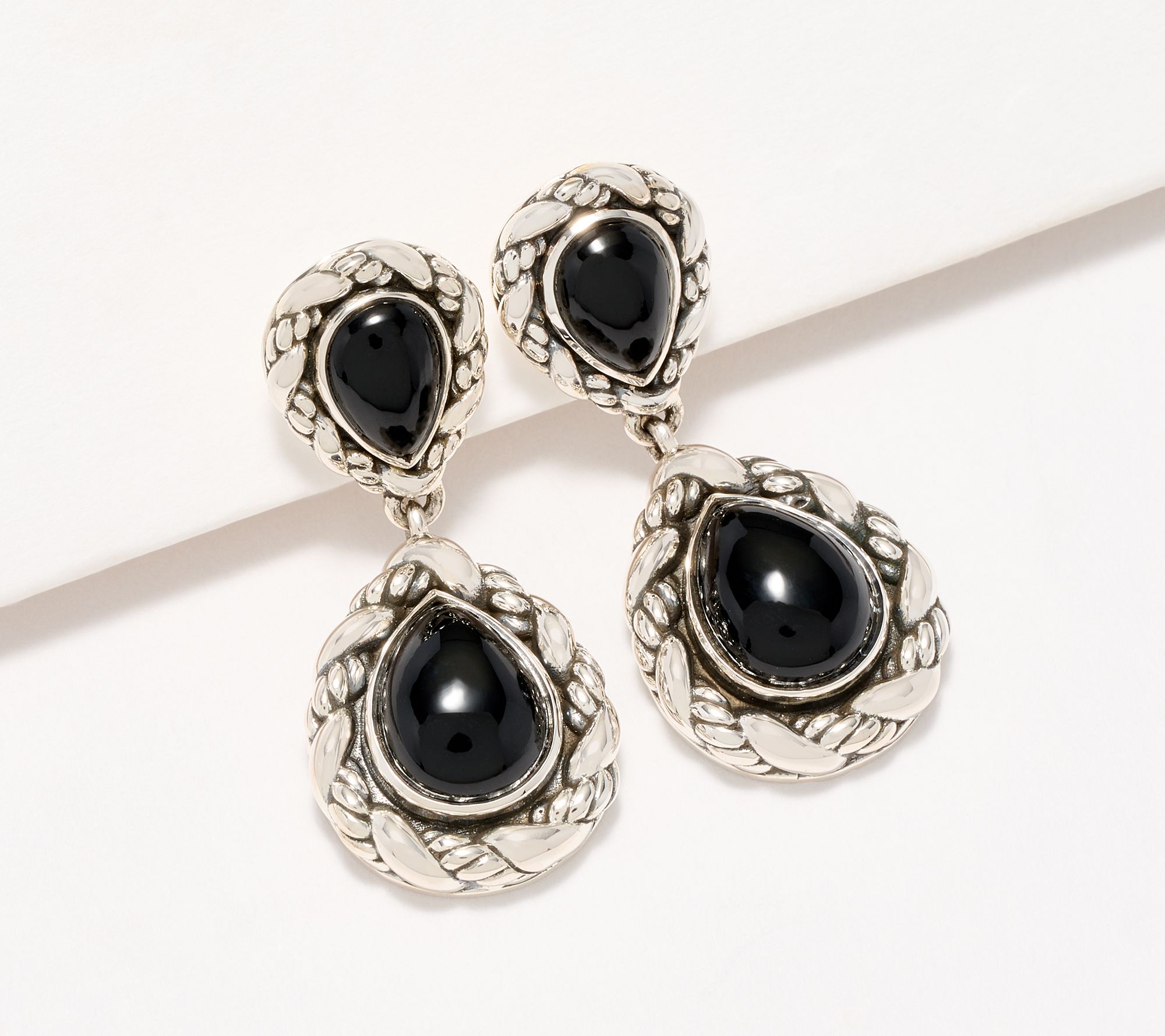 JAI Sterling Silver Sukhothai Pear-Shaped Gem Earrings