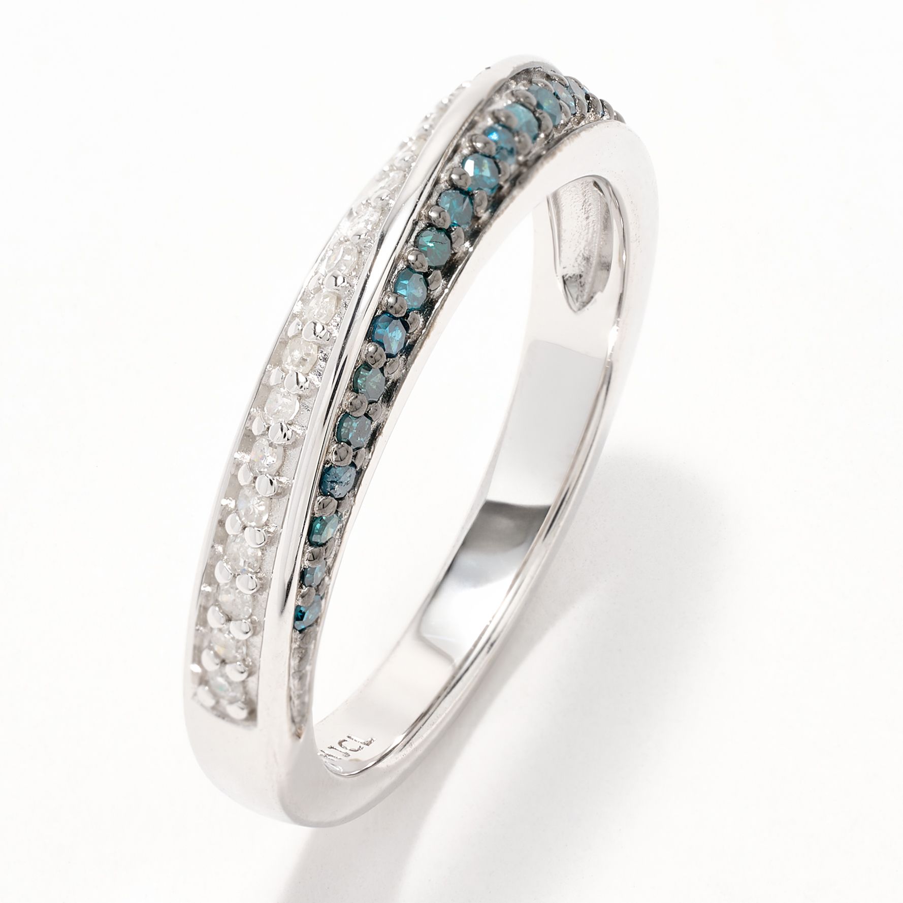 Affinity Diamonds Half & Half Colored Half Eternity Ring