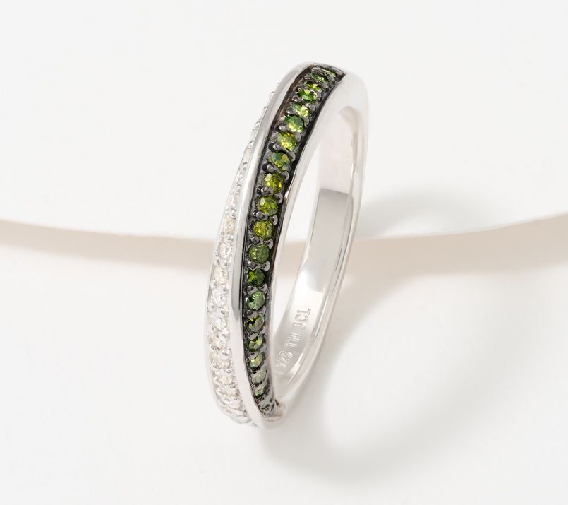 Affinity Diamonds Half & Half Eternity Ring .33 cttw, Sterl