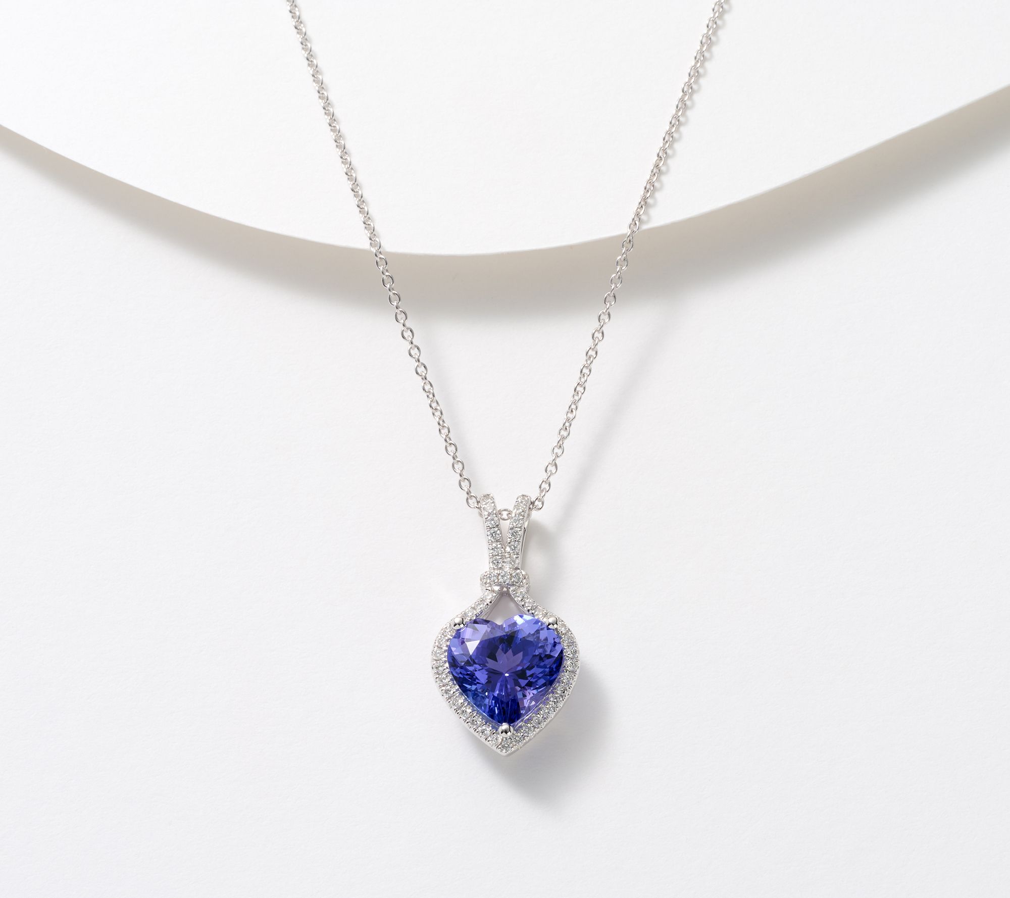 Pure Tanzanite by Jeff Moseley 3ct Heart Tanzanite Necklace, 18K