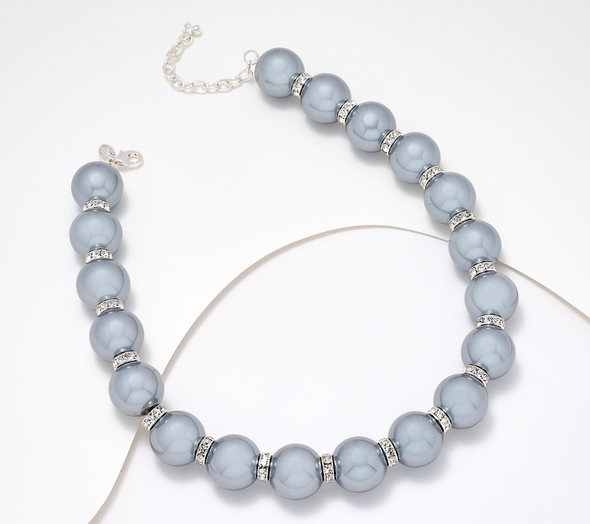 Joan Rivers Red Carpet Faux Pearl Necklace with Pave Spacers