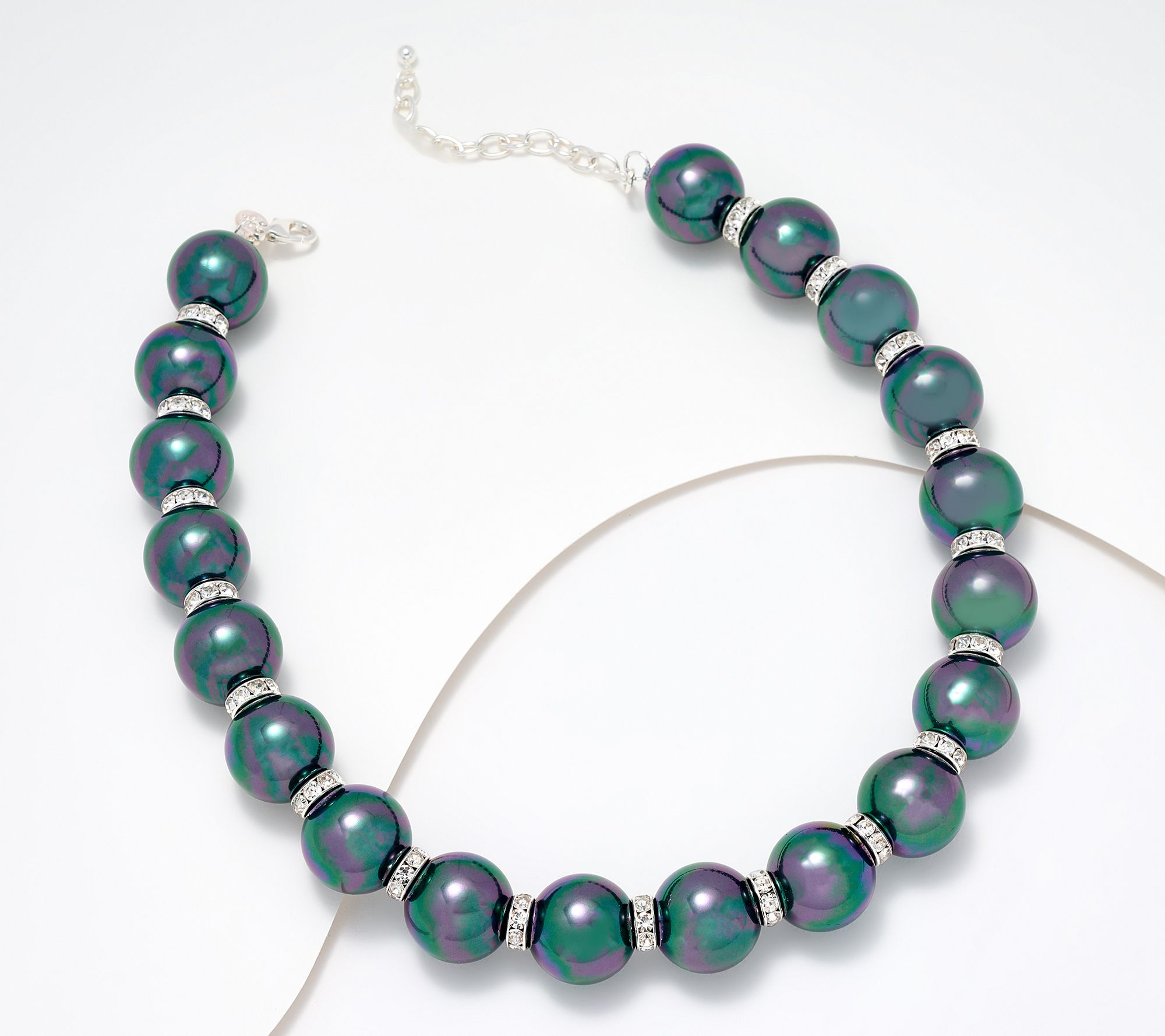 Joan Rivers Red Carpet Faux Pearl Necklace with Pave Spacers