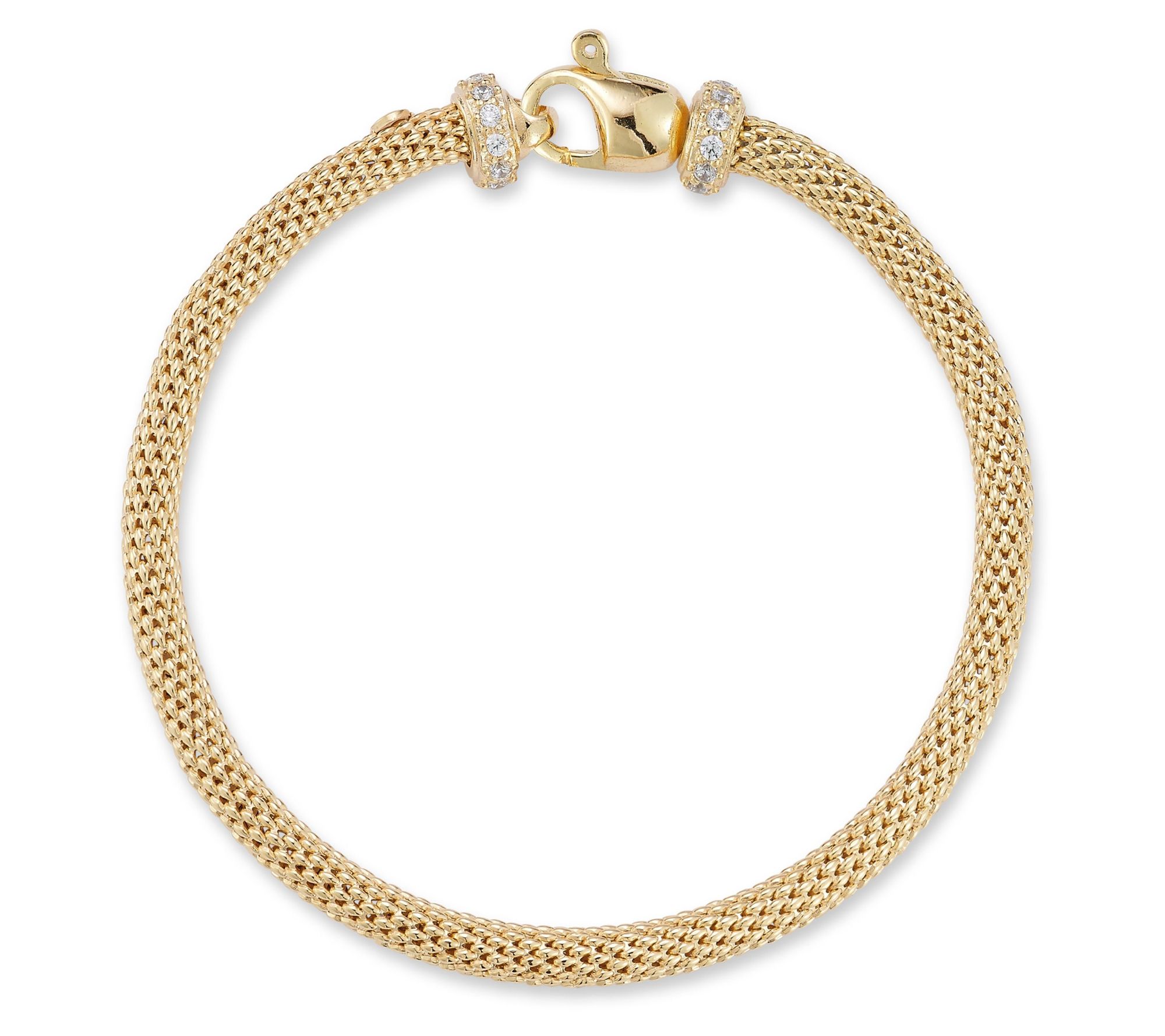 Italian Silver Pave Popcorn Chain Bracelet, Sterling