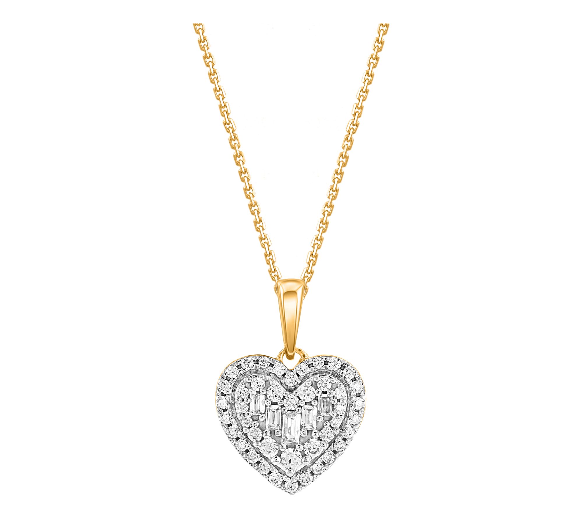Affinity Diamond 0.25 cttw Heart Pendant w/ Chain, 14K